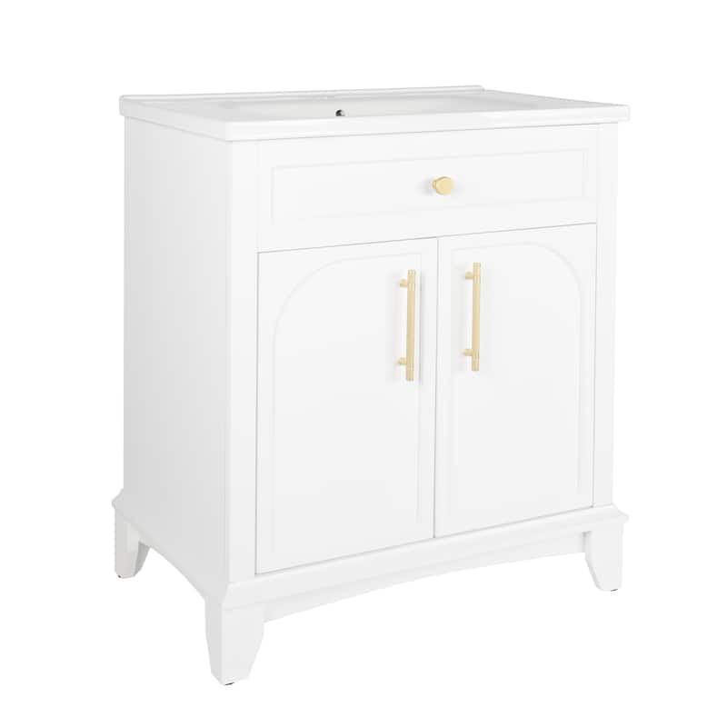 28" Freestanding Bathroom Vanity Cabinet with Sink