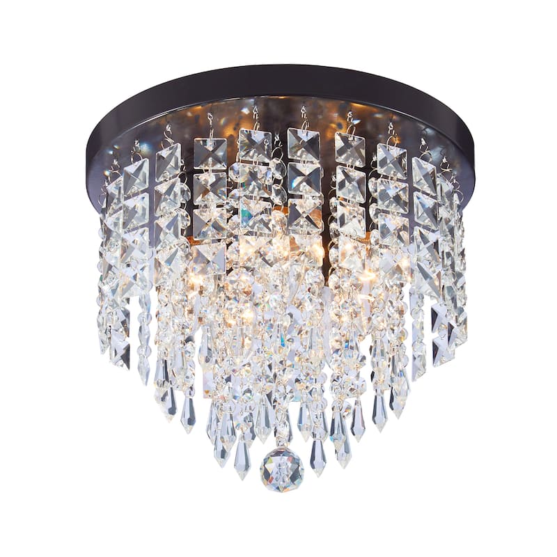 CO-Z 11" 5-light Flush Mount Crystal Chandelier Ceiling Light