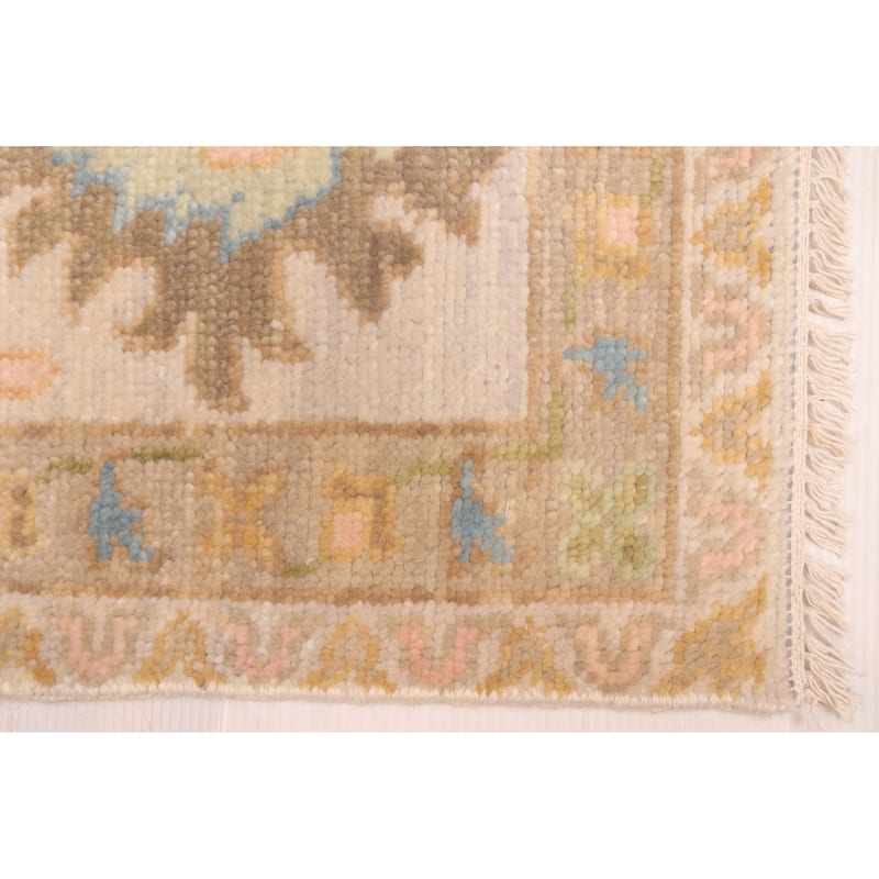 ECARPETGALLERY Hand-knotted Modern Oushak Ivory Wool Rug - 10'3 x 13'11