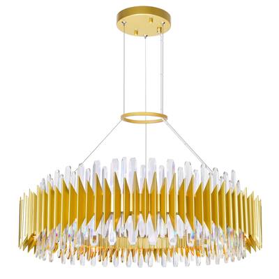 24 Light Chandelier with Satin Gold finish.