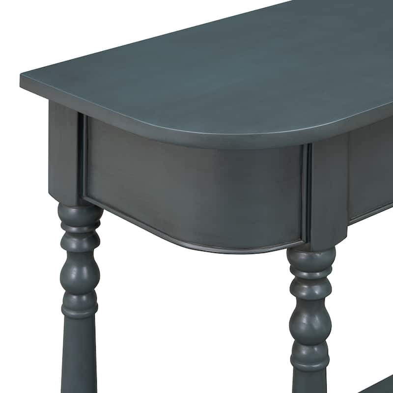 Narrow Console Table with Curved Corner