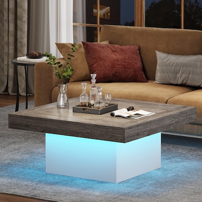 35.43'' Square LED Coffee Center Table for Living Room