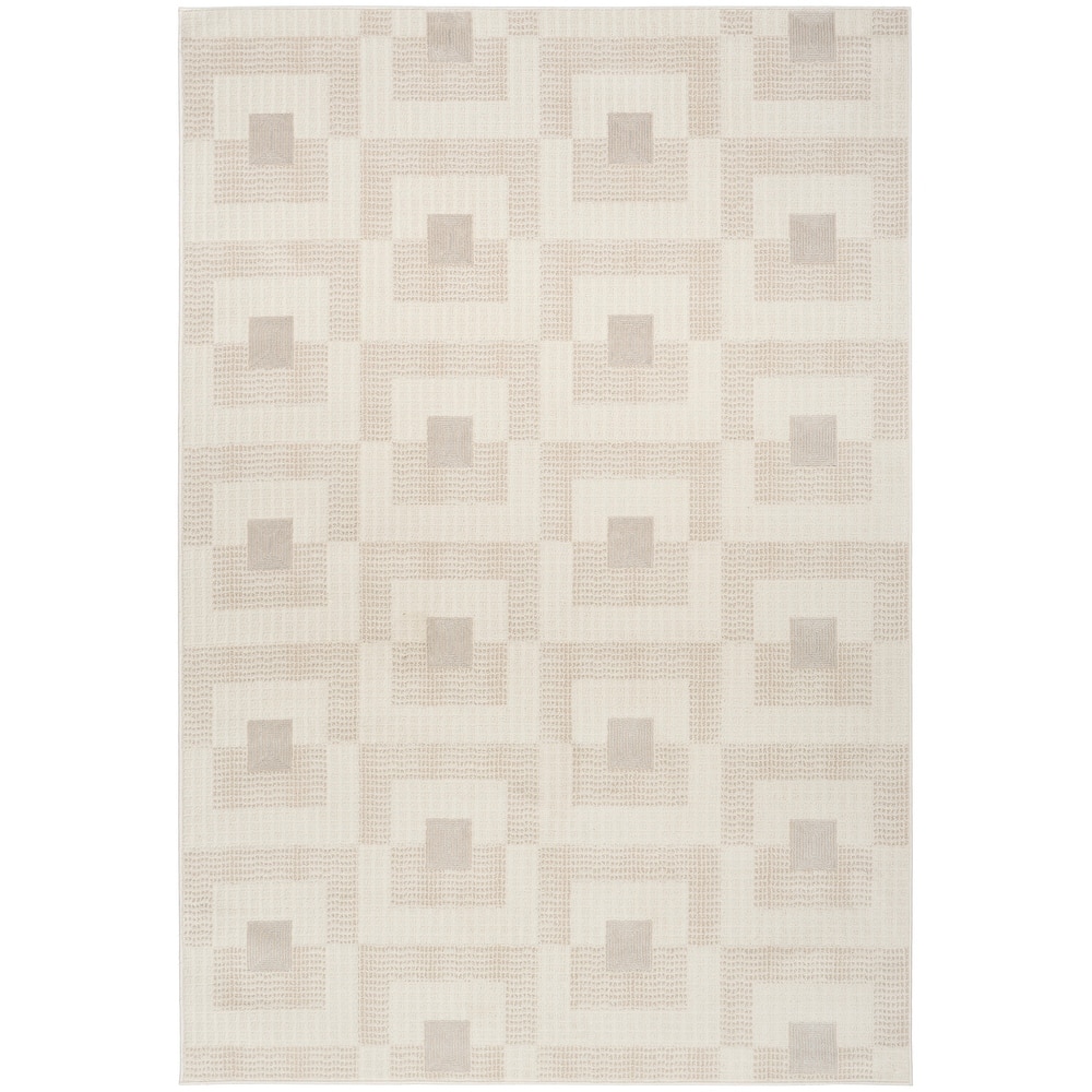 Nourison Nordic Indoor only Beige Geometric Area Rug