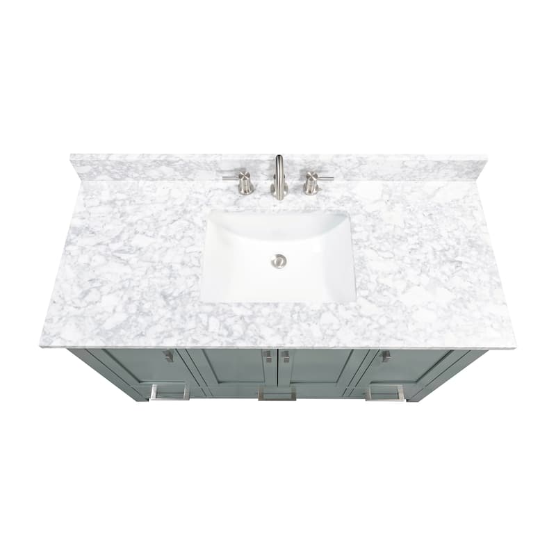 Avanity Modero 48 in. Single Sink Bathroom Vanity with Carrara Marble Top - 49"W x 22"D x 35"H