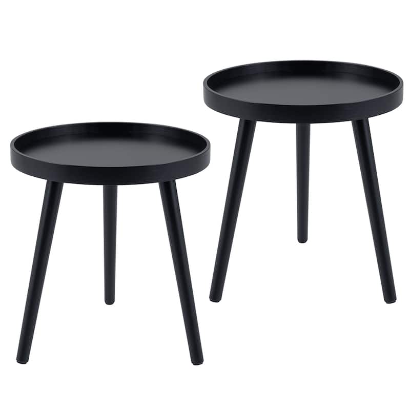 Costway 1/2 PCS Round Side Table Sofa Coffee End Accent Table