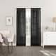 No. 918 Emily Voile Sheer Rod Pocket Curtain Panel, Single Panel - 59x95 - Black