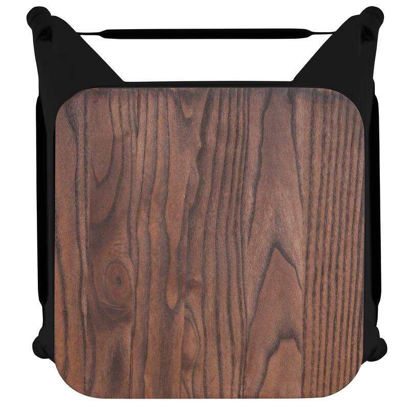 4 Pack 24" High Metal Indoor Counter Bar Stool with Wood Seat - Stackable Stool