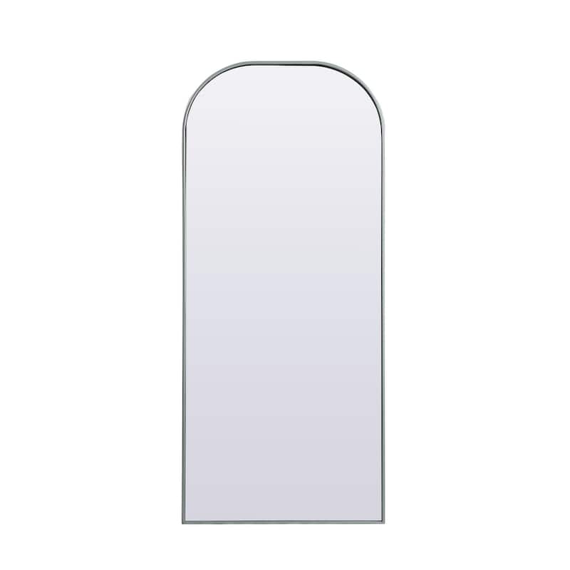 Indigo Home Metal Frame Arch Full Length Mirror 28x66 Inch - Silver