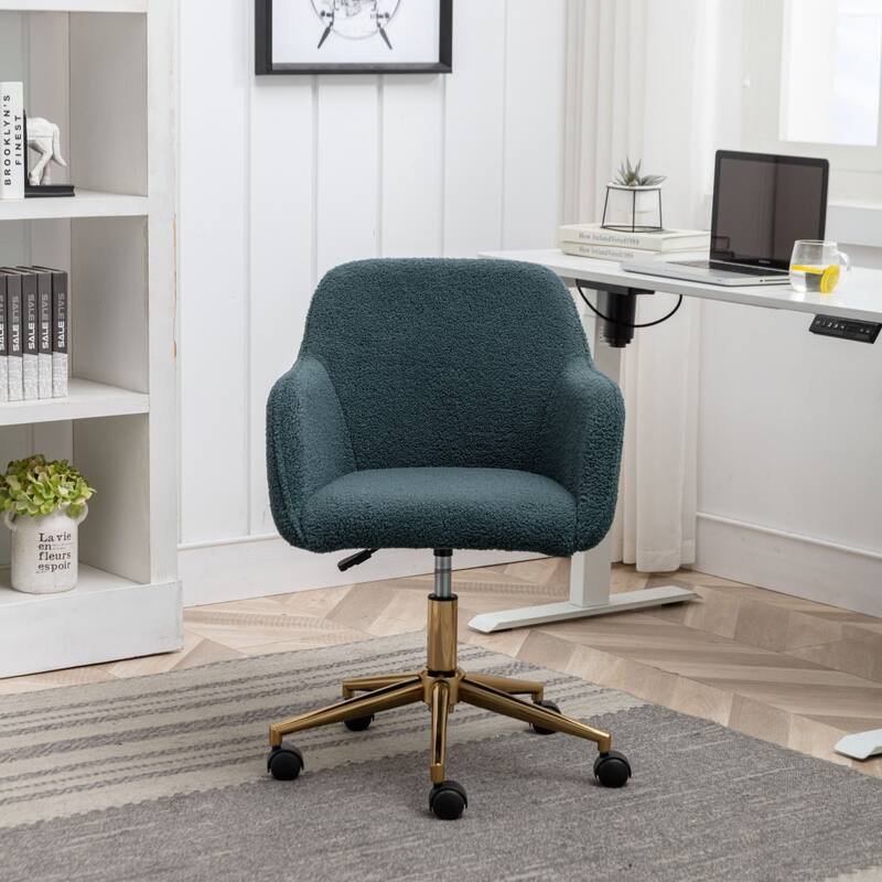Teddy Fabric Adjustable Height Home Office Swivel Chair with Universal Wheel