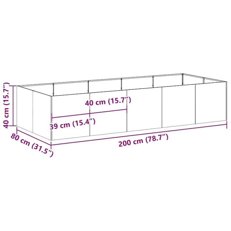 vidaXL Planter Raised Garden Bed Plant Flower Stand Rusty Weathering Steel