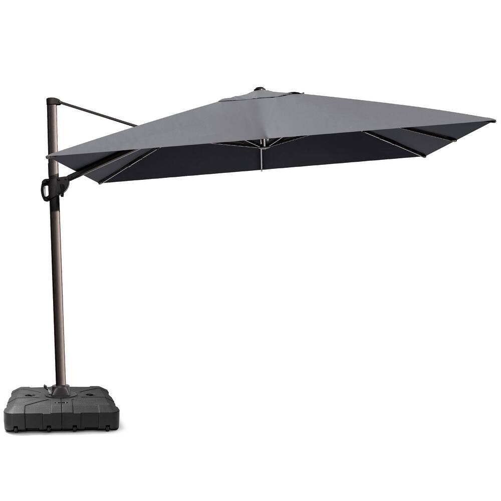 9 x 12 ft Outdoor Patio Cantilever Offset Umbrella with Heavy Duty Sand Water Fillable Base
