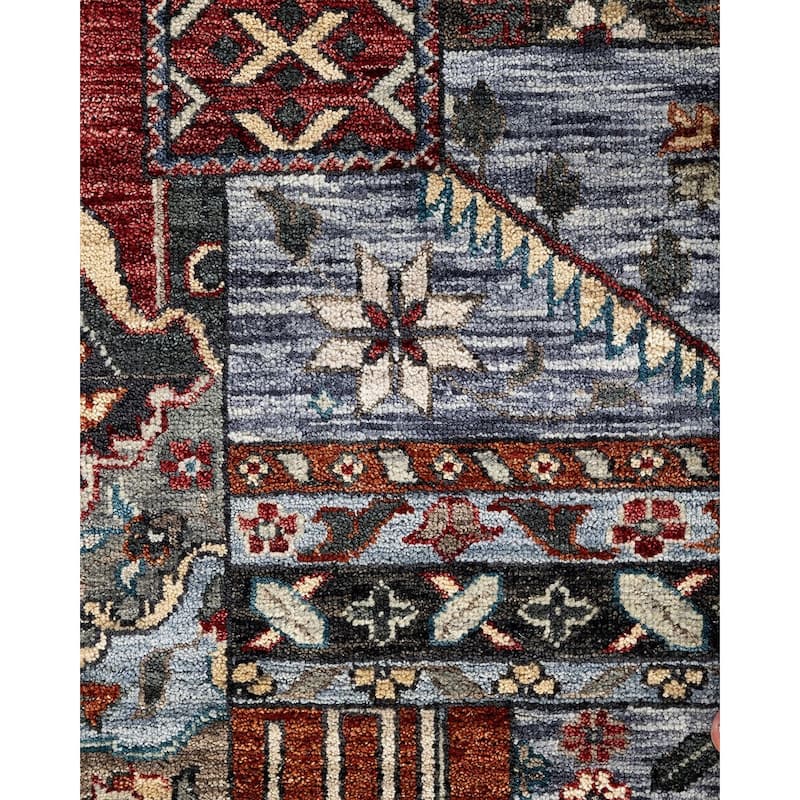 Patchwork One-of-a-Kind Hand-Knotted Area Rug, Gray - 8' 1" x 10' 0"