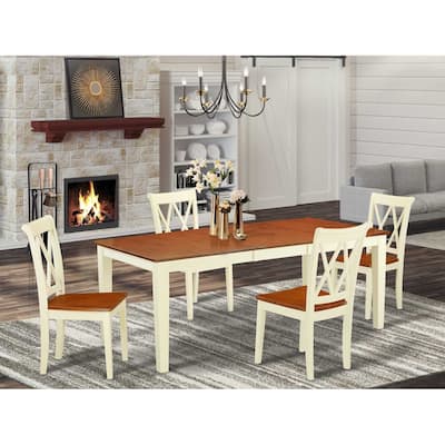 Victorian Dining Set 5pc Rectangular Table & 4 Chairs - 60/78 Inch Extendable