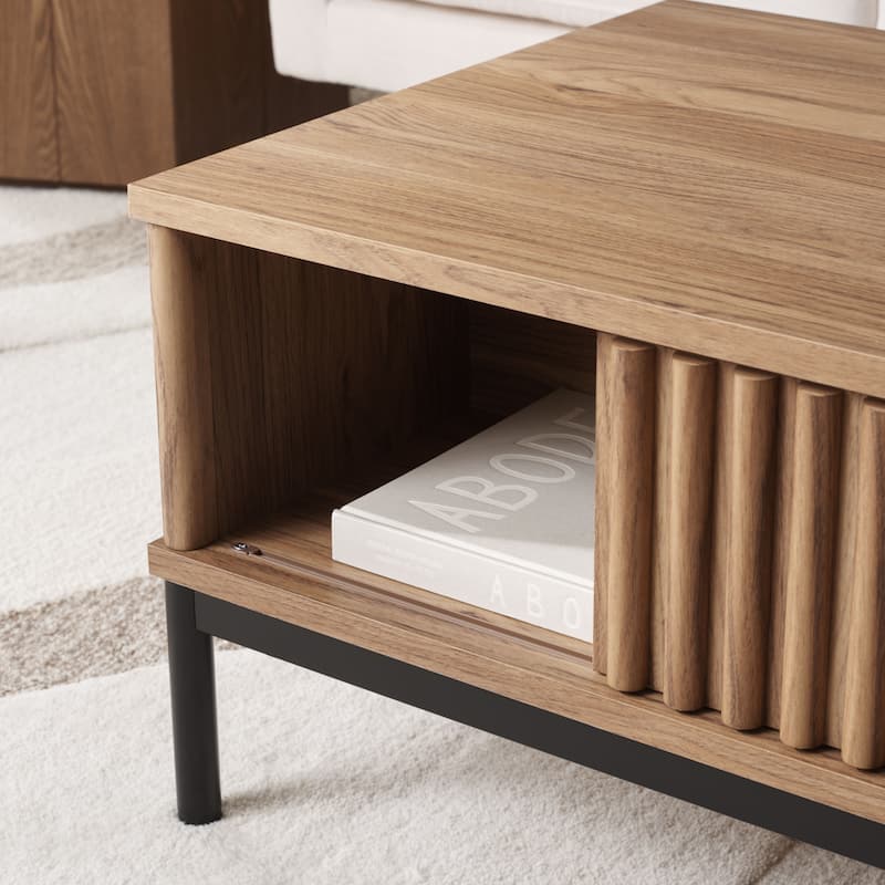 SAFAVIEH Lylia 2-Door Storage Coffee Table - 43.7 in. W x 21.5 in. D x 15.4 in. H