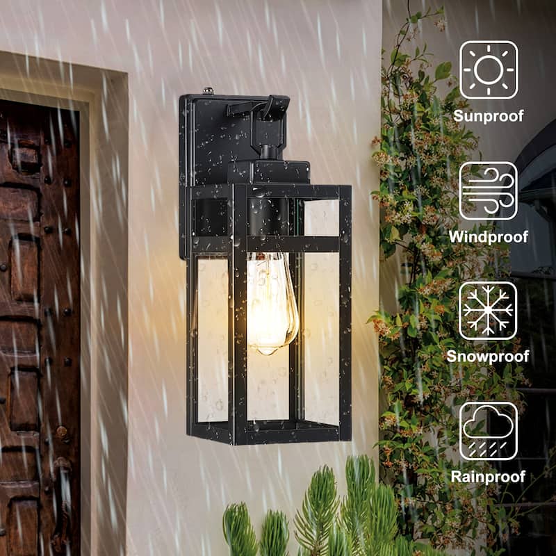 1-Light Outdoor Wall Light With Sensor - 5"x6.57"x14.06"