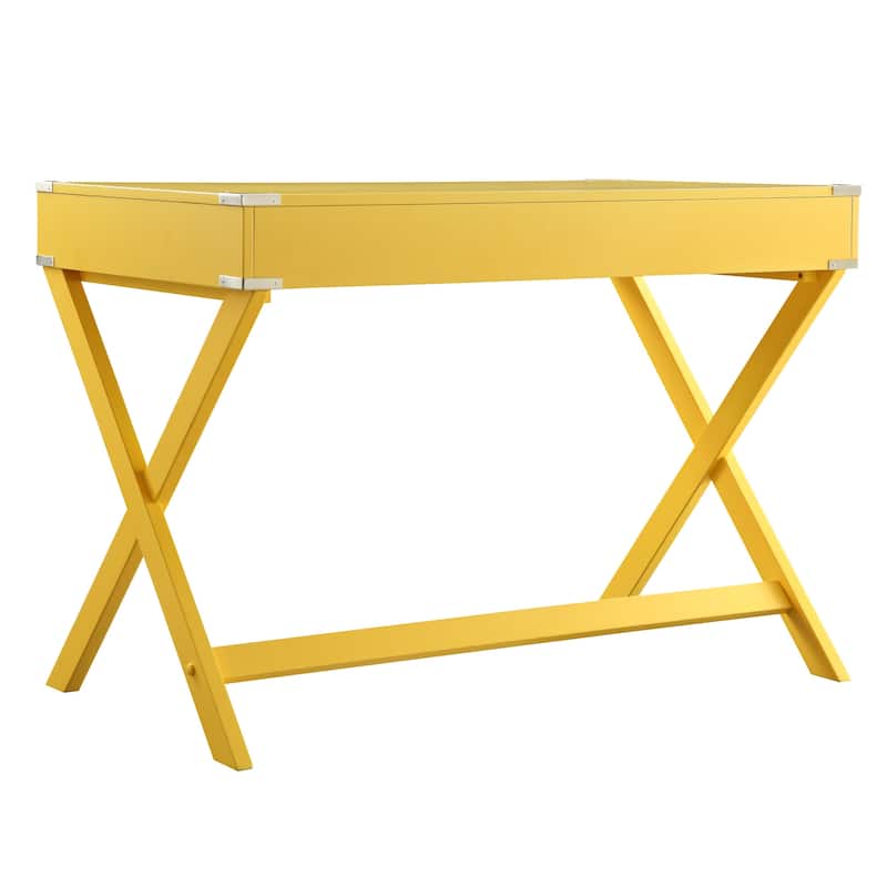 Kenton X Base Wood Accent Campaign Writing Desk iNSPIRE Q Modern