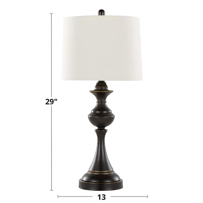 Porch & Den Marshall 29" Metal Table Lamp with USB Port (Set of 2)