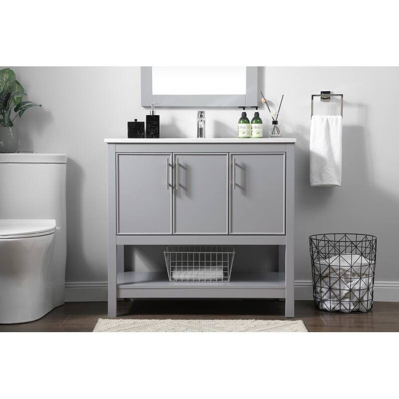 Elegant Lighting VF26636 Everett 36" Free Standing Single Basin Vanity