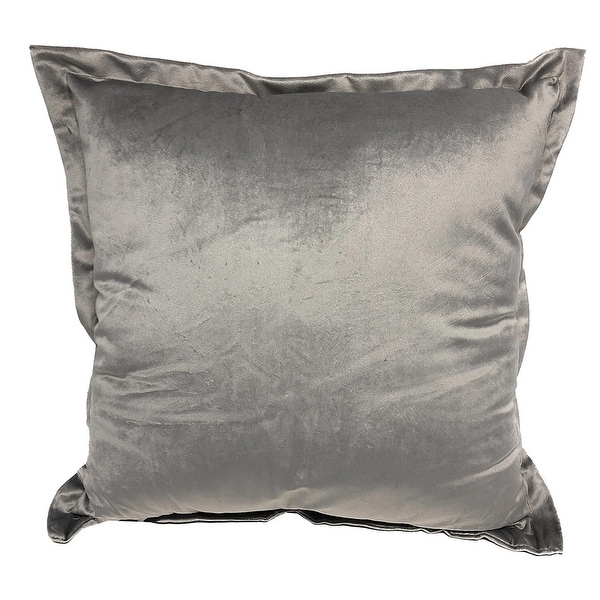 Garner Velvet Textured Decorative Single Pillow, Grey, 18x18 Inches