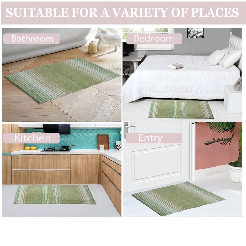Gradiation Collection Absorbent Cotton Machine Washable Bath Rug