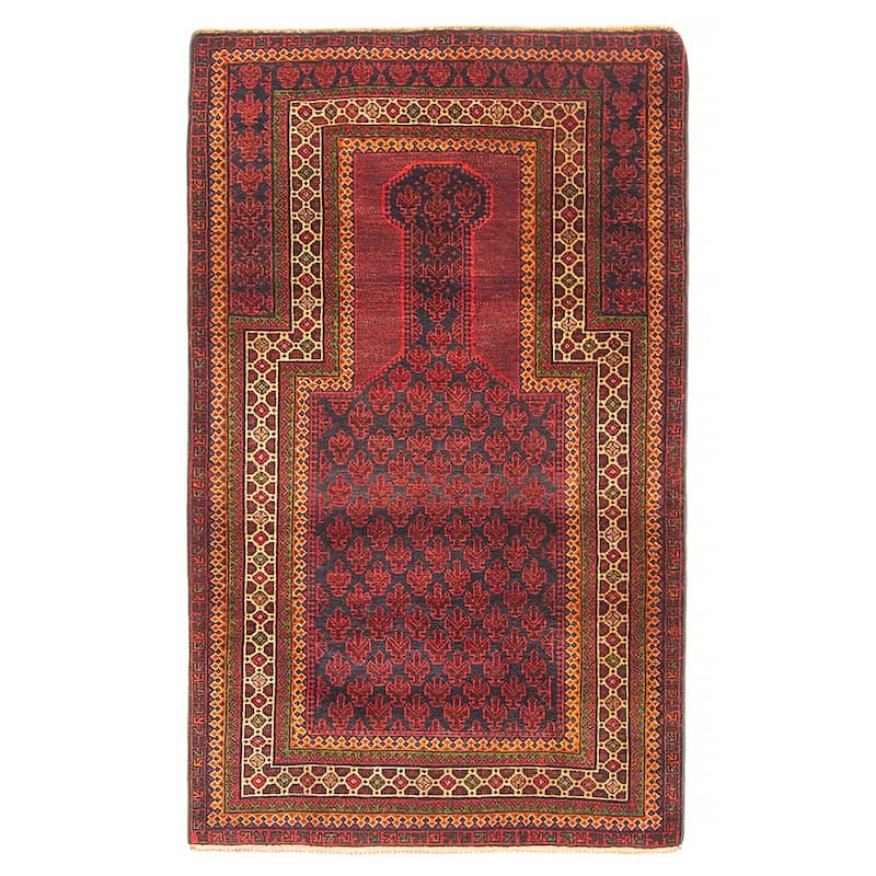 Teimani Burgundy Rug 3'0" x 5'0" - 3'0 x 5'0 - Burgundy - 3'0 x 5'0