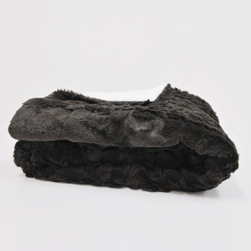 Embroidery Batik FauxFur Sherpa Throw Blanket