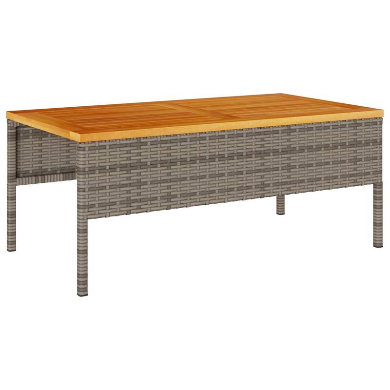 vidaXL Outdoor Sofa Set Grey and navy blue Rattan with metal frame - 44.5 x 21.7 x 27.6
