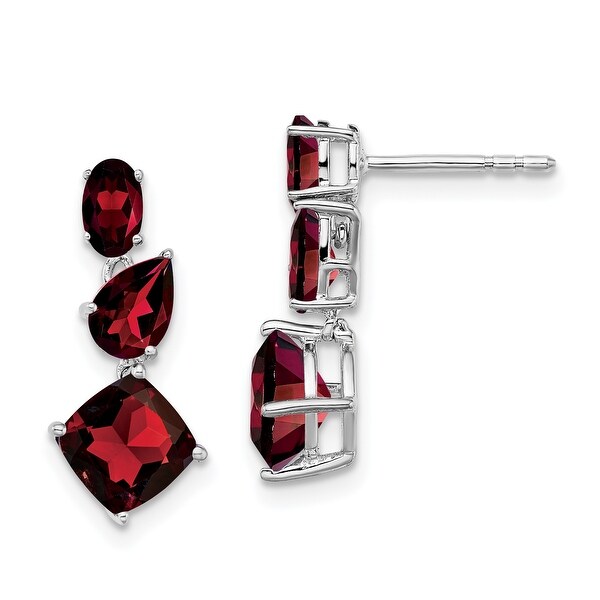 14K Yellow Gold Oval 6mm x 4mm Garnet January Stone Post Earrings