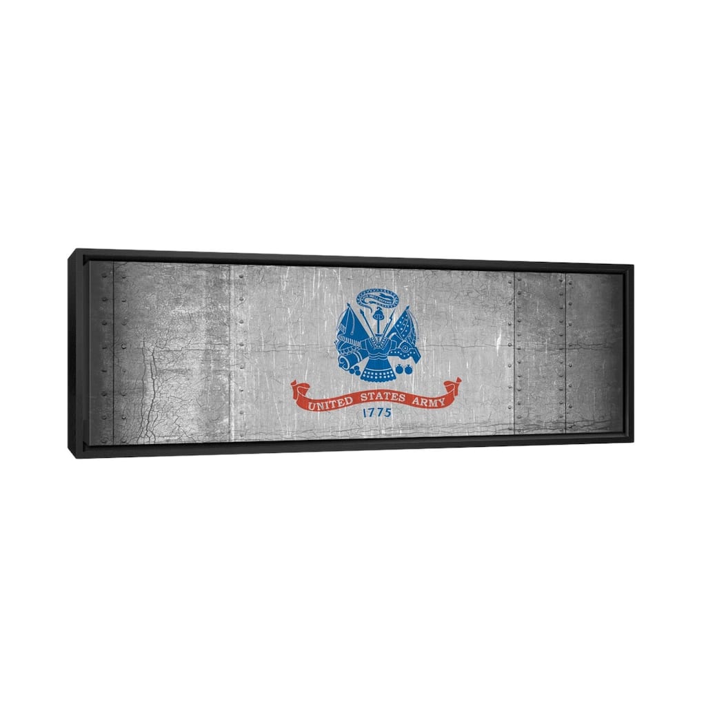 iCanvas "U.S. Army Flag (Riveted Metal Background) I" by iCanvas Framed Canvas Print