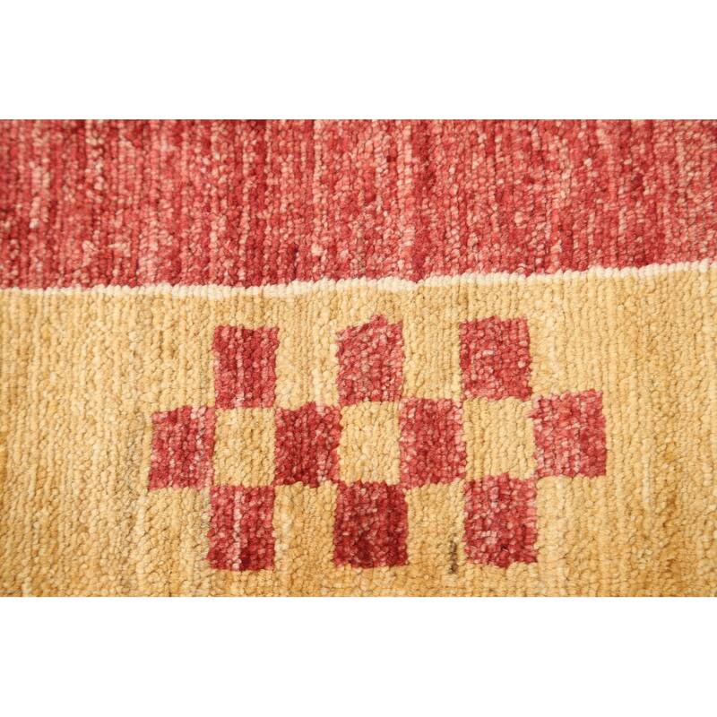 Geometric Gabbeh Kashkoli Oriental Runner Rug Wool Hand-knotted Carpet - 2'8" x 8'8"