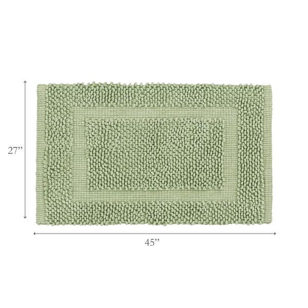 dimension image slide 29 of 30, Sophie Border Ultra-plush Chenille Non-Slip Cotton Bath Mat