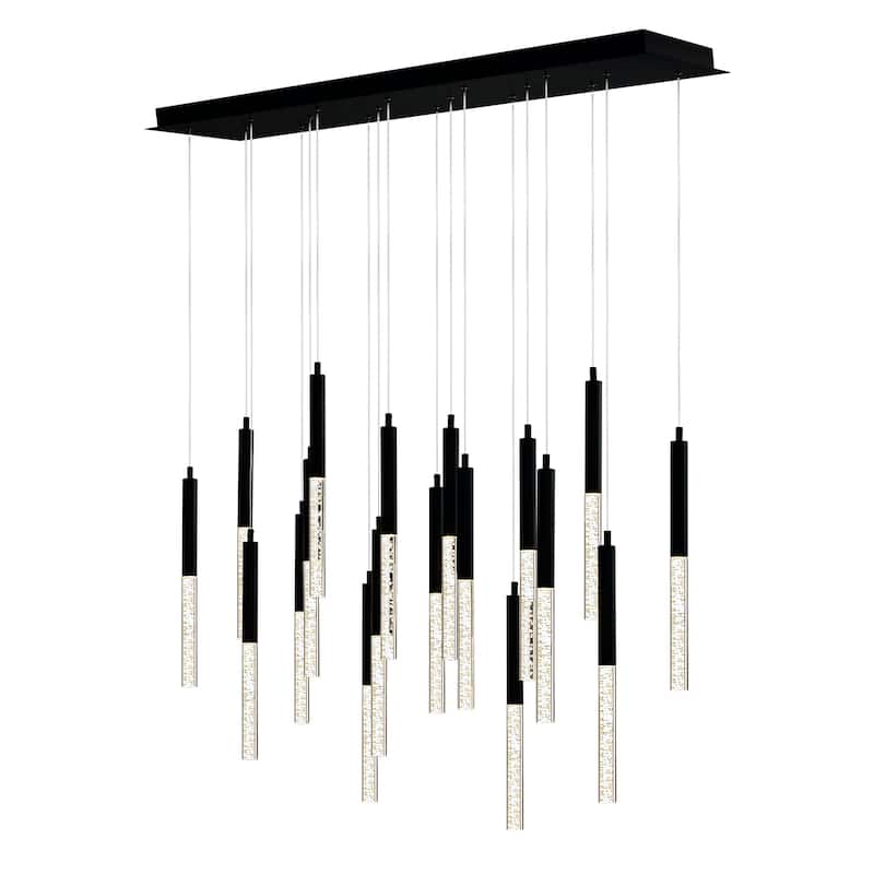 Dragonswatch Integrated LED 48in 18 Pendant Black Chandelier - Black