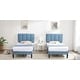 preview thumbnail 61 of 70, Kids Bed Frame, Height Adjustable Upholstered Bed, Twin Size Bed Set of 2 Light Blue