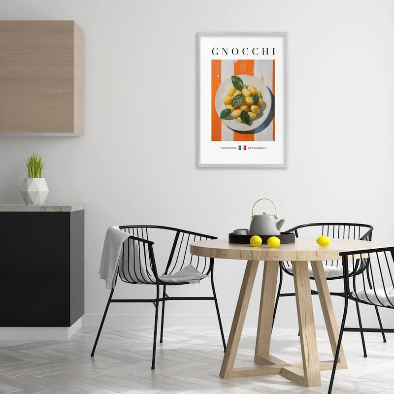 Stupell Traditional Gnocchi Pasta Framed Giclee Art Design By Andreas Magnusson