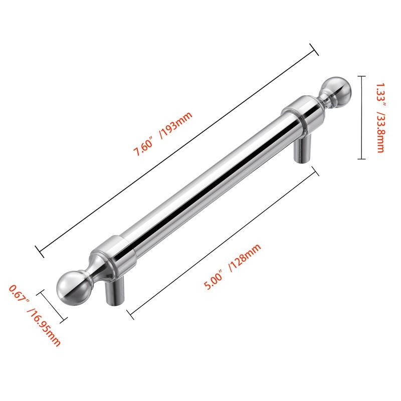 Utopia Alley Vaduz Pull Handle - Polished Chrome Cabinet Drop Pull Handles, 5.0" Center to Center