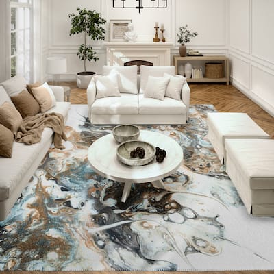Indoor/ Outdoor Addison Karina Abstract Washable Area Rug