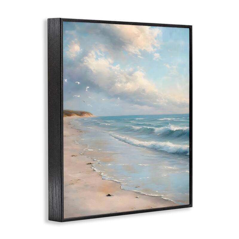 Stupell Where Seagulls Fly Beach View Framed Giclee Art Design By Franklyn Gregory
