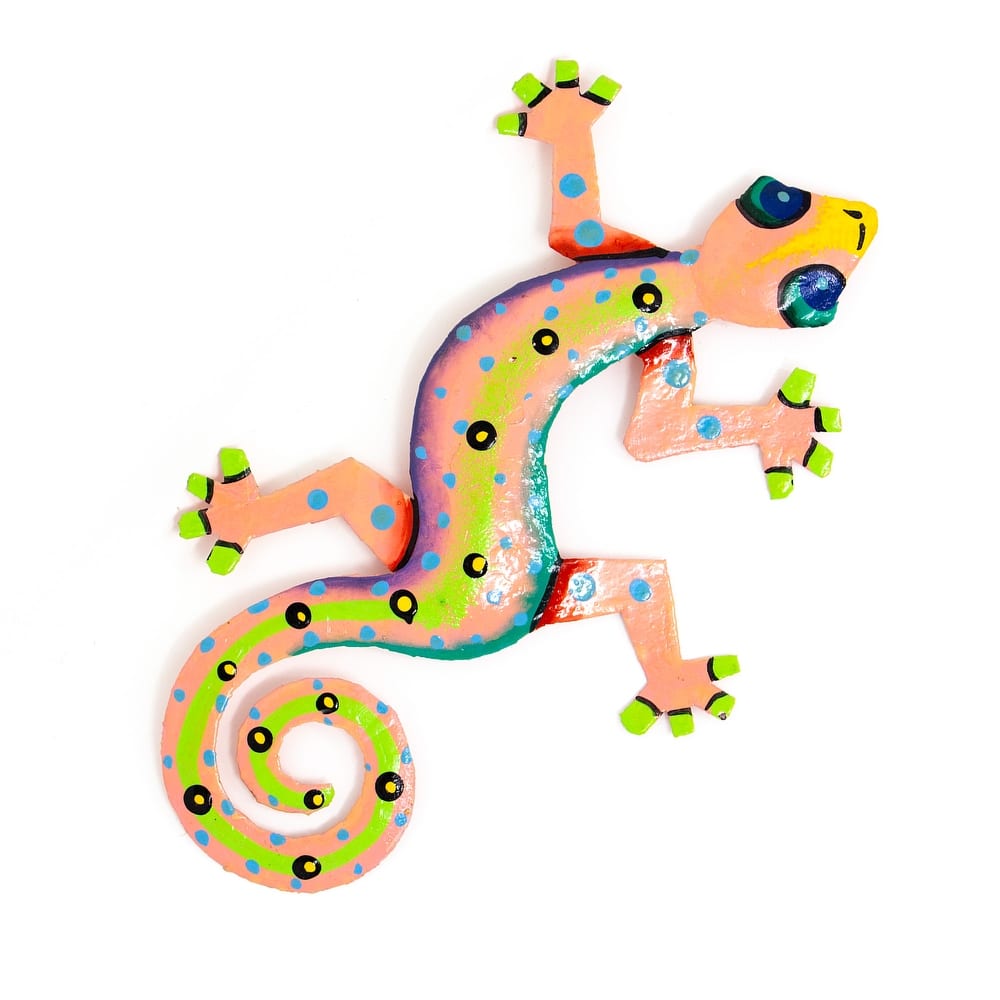 Handmade Recycled Metal Gecko Wall Art (Haiti)