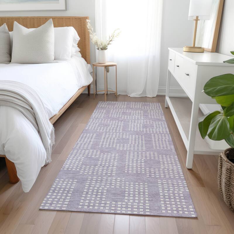 Machine Washable Indoor/ Outdoor Chantille Modern Houndstooth Rug