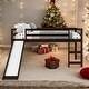 preview thumbnail 12 of 28, Twin Size Loft Bed with Slide, Multifunctional Design, White