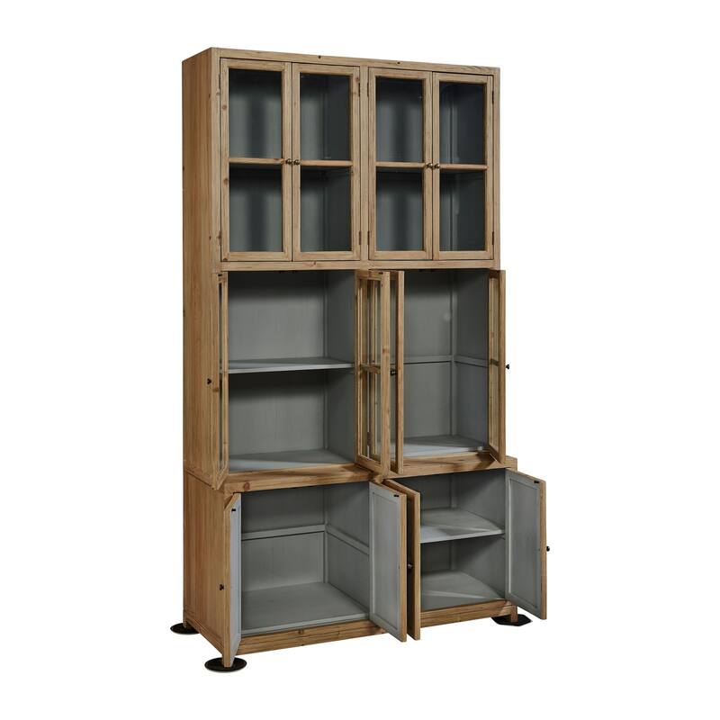 Carden Reclaimed Pine Display Cabinet with Removable Shelves