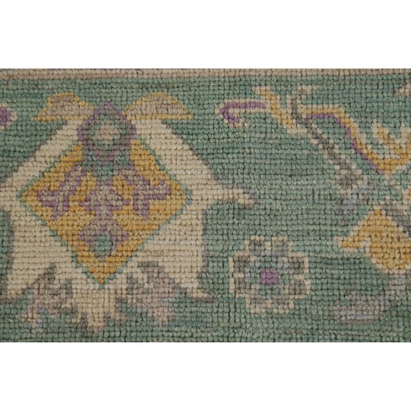 Hand Knotted Oriental 100% Wool Carpet Transitional All-Over Navy Blue & Blues Oushak Area Rug - 10' 2'' X 8' 5''