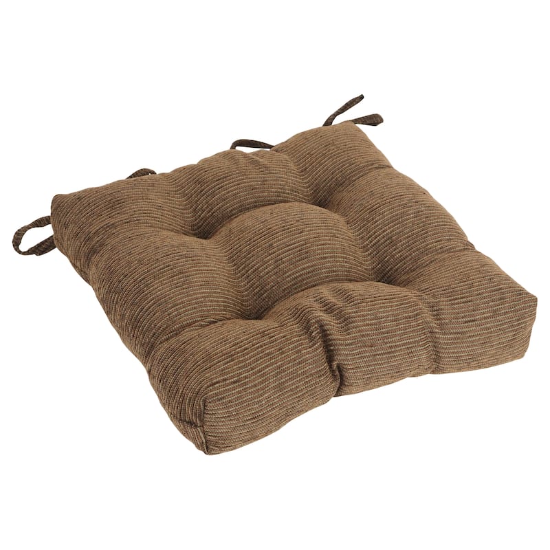 16-inch Square Jacquard Chenille Tufted Chair Cushions (Set of 2 or 4) - 16 x 16
