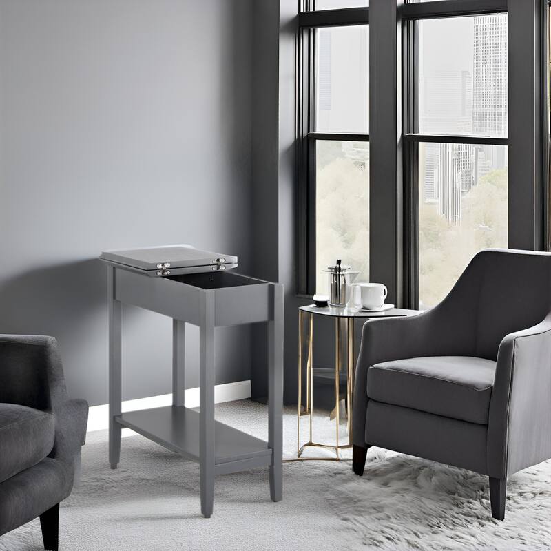 Stylish Slim End Table, Narrow Nightstand, and Skinny Bedside Table