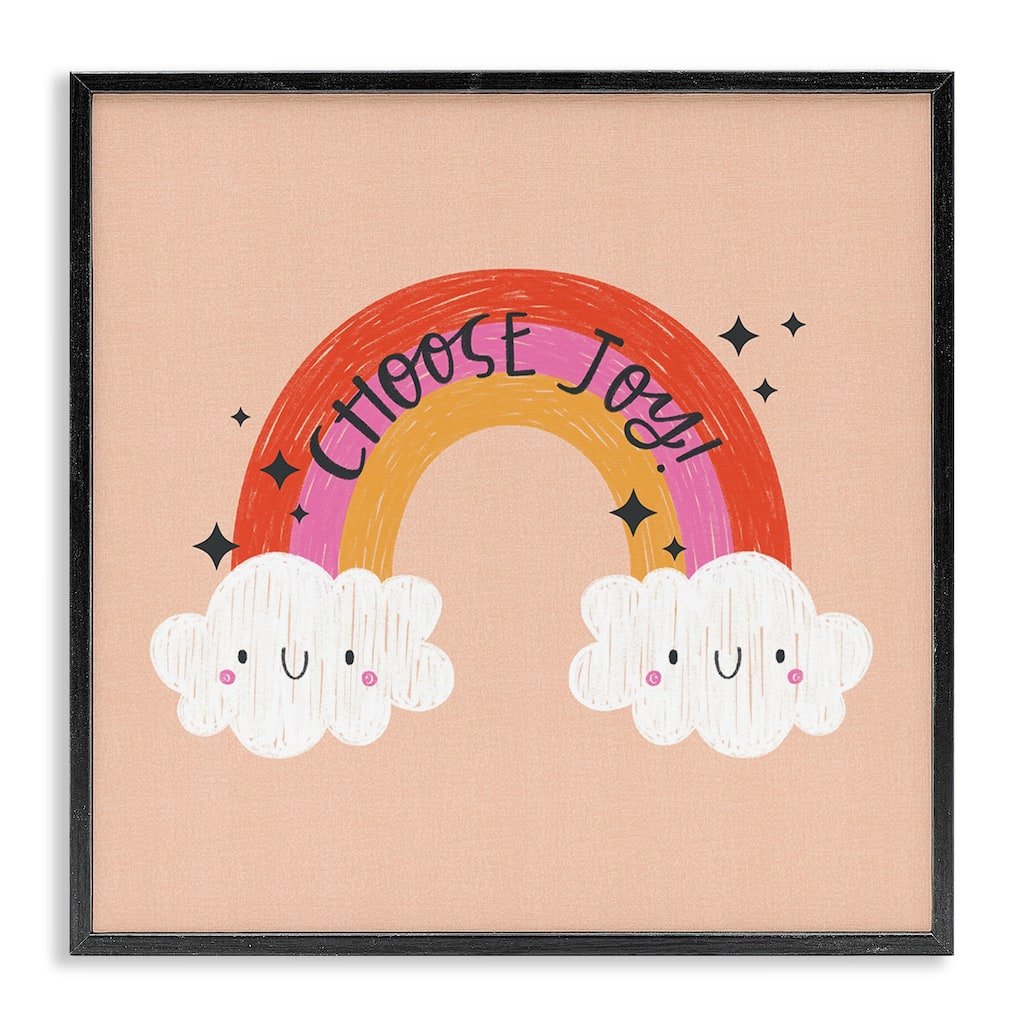 Stupell Choose Joy Happy Rainbow Framed Giclee Art Design By Sarah Hickman