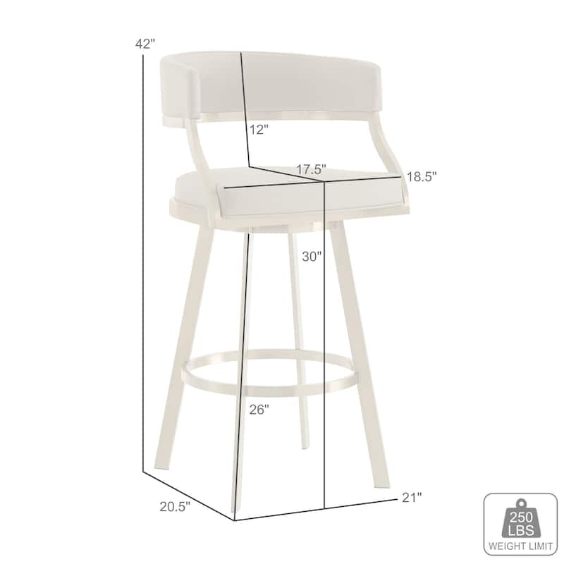 Saturn Modern Swivel Bar Stool, Upholstered Counter Chair with Metal Frame