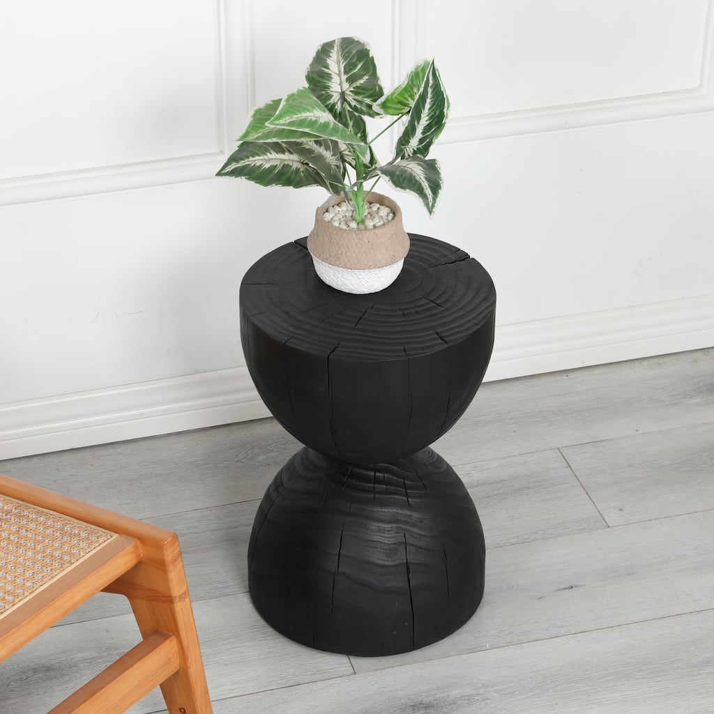 Wooden Accent Table Side Table Sofa Table for Living Room, Coffee Table Center Table Black Cocktail Table