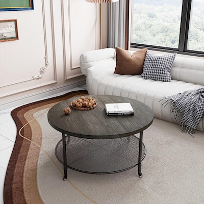 Industrial Console Table, 2-Tier Accent Table Coffe Table