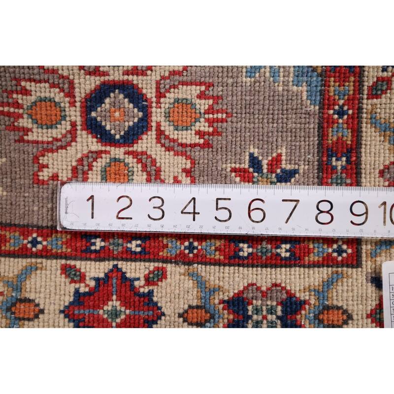 Geometric Kazak Foyer Rug Hand-Knotted Wool Carpet - 2'0" x 2'9"