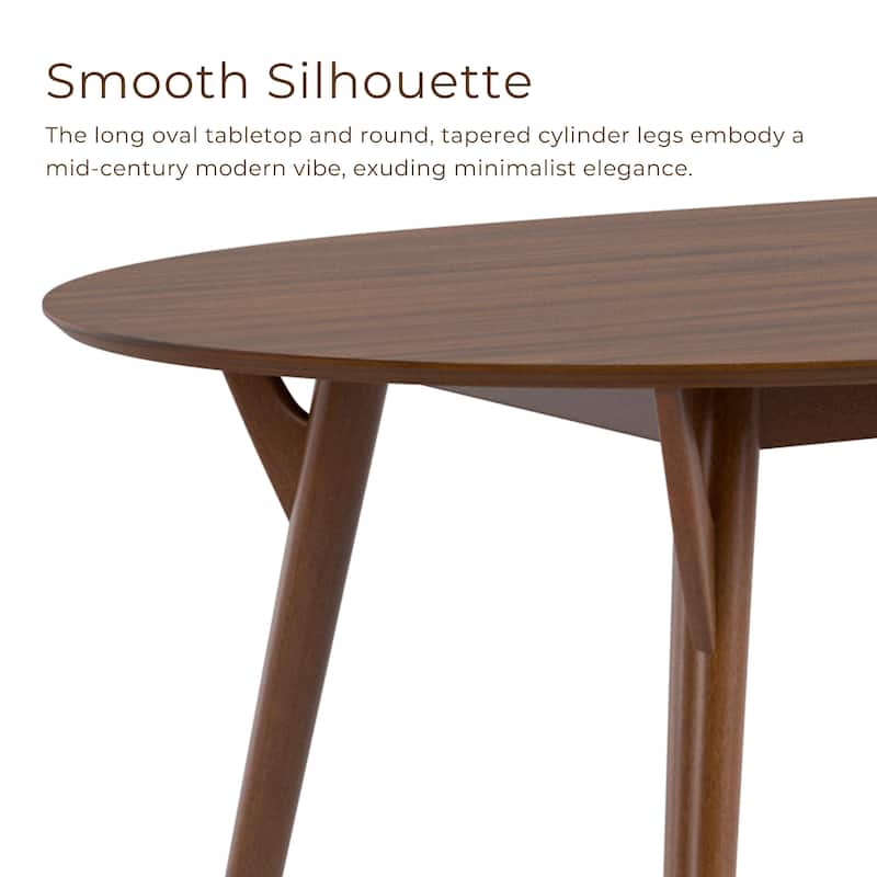 Furniture of America Beau II Mid-century Walnut 71-inch Wood Oval Dining Table